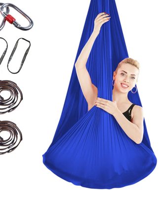 Indoor Anti-gravity Yoga Knot-free Aerial Yoga Hammock with Buckle / Extension Strap, Size: 400x280cm(Royal Blue)