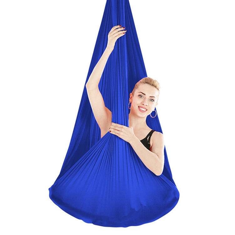 Indoor Anti-gravity Yoga Knot-free Aerial Yoga Hammock with Buckle / Extension Strap, Size: 400x280cm(Royal Blue) - Image 2