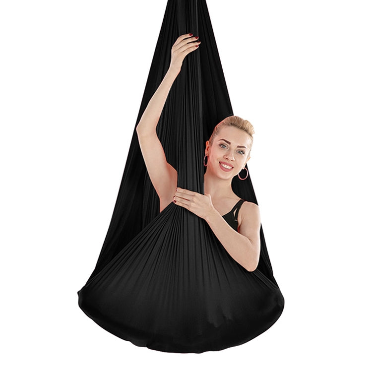 Indoor Anti-gravity Yoga Knot-free Aerial Yoga Hammock with Buckle / Extension Strap, Size: 400x280cm(Black) - Image 2