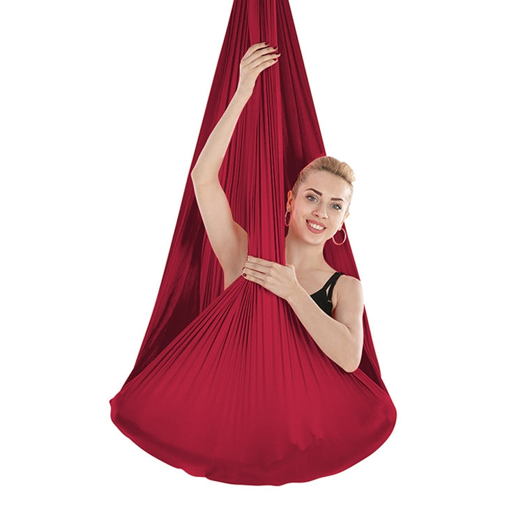 Indoor Anti-gravity Yoga Knot-free Aerial Yoga Hammock with Buckle / Extension Strap, Size: 400x280cm(Wine Red) - Image 2