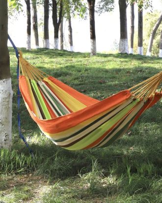Outdoor Double Thickened Canvas Hammock Indoor Swing, Size:200x100cm(Candy Color)