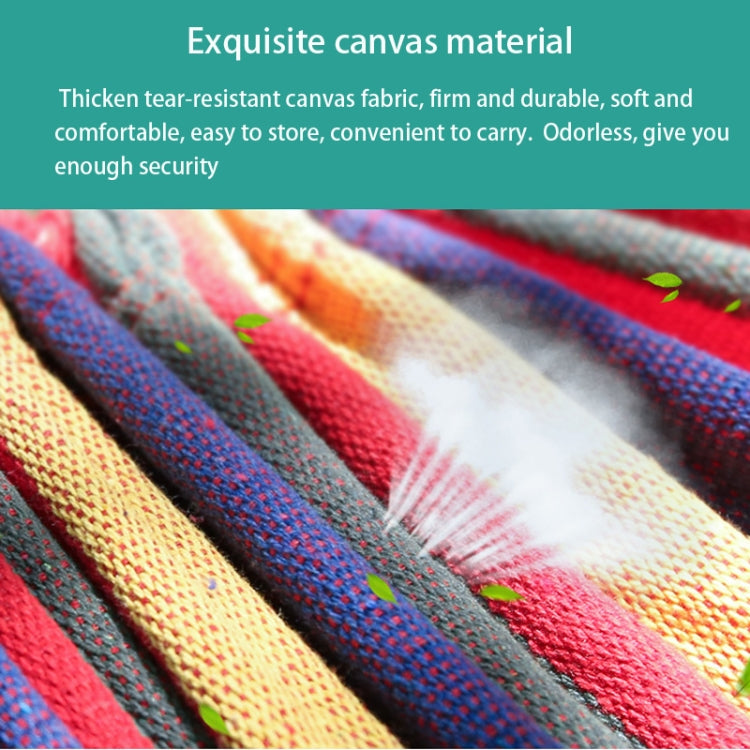 Strip Single Camping Outdoor Canvas Hammock, Size: 185cm x 80cm(Blue) - Image 9