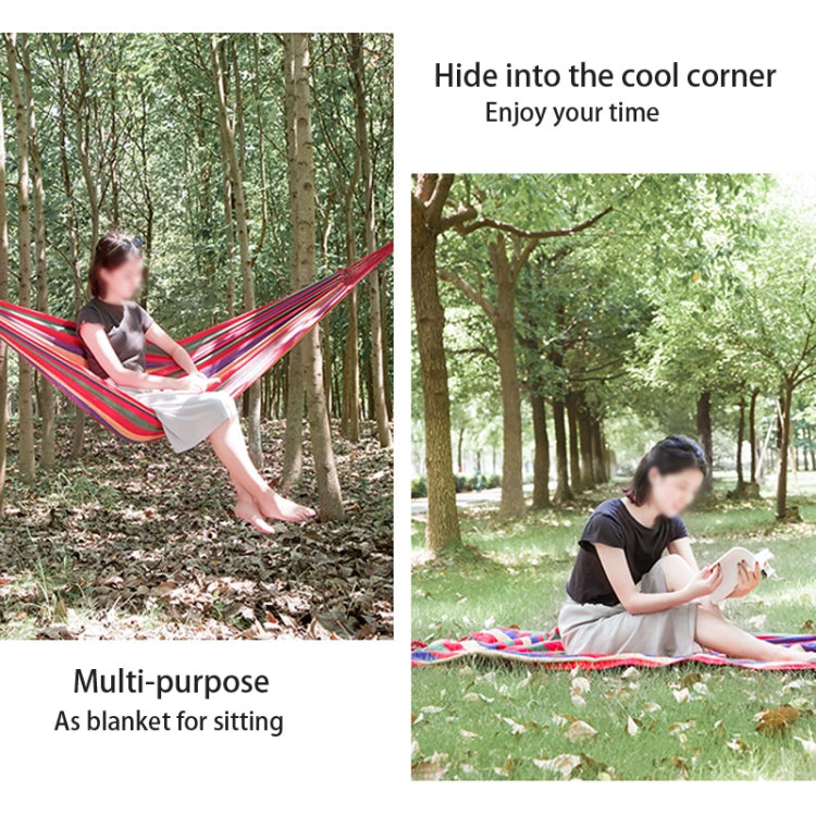 Strip Single Camping Outdoor Canvas Hammock, Size: 185cm x 80cm(Blue) - Image 10