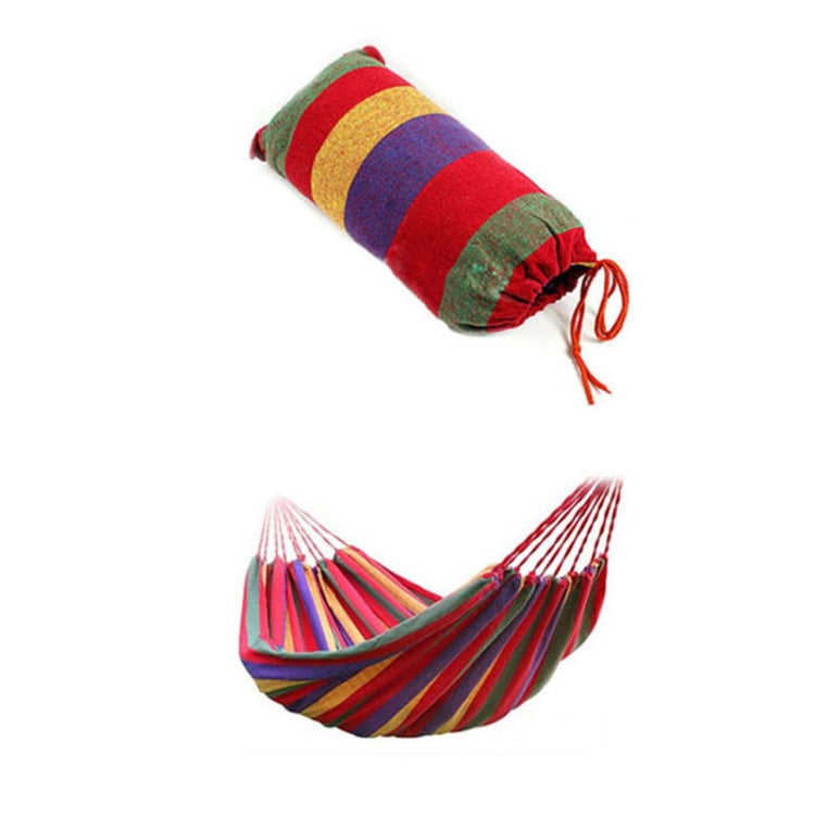 Red Stripe Single Widening Camping Outdoor Canvas Hammock, Size: 190cm x 100cm - Image 5
