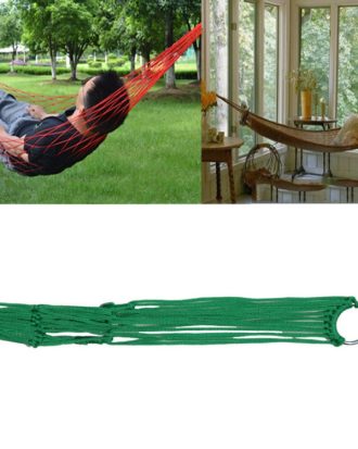 9 Strand Nylon Rope Hammock Portable Camping Leisure Mesh Hammock(Green)