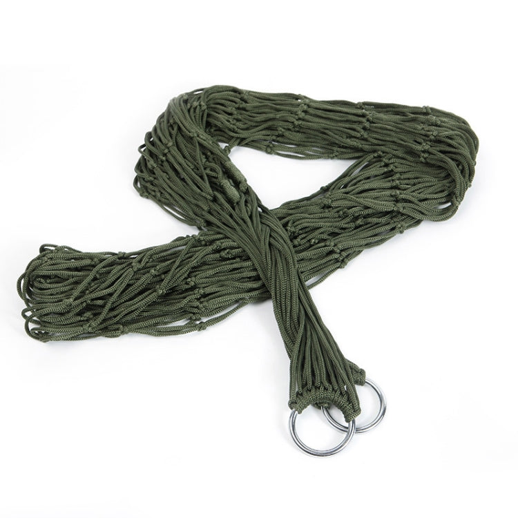 9 Strand Nylon Rope Hammock Portable Camping Leisure Mesh Hammock(Green) - Image 3