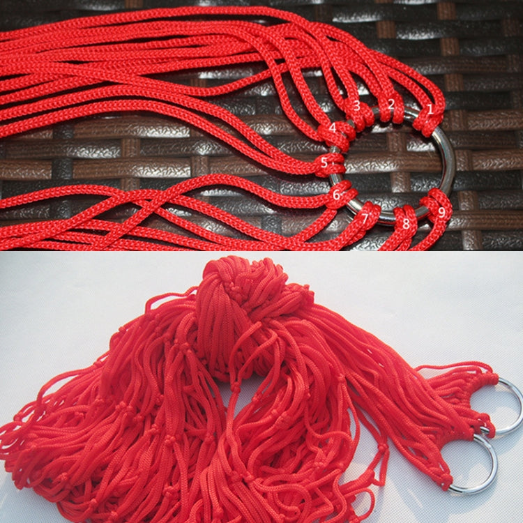 9 Strand Nylon Rope Hammock Portable Camping Leisure Mesh Hammock(Green) - Image 9