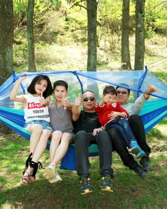 1-2 Person Outdoor Mosquito Net Parachute Hammock Camping Hanging Sleeping Bed Swing Portable  Double  Chair, 260 x 140cm