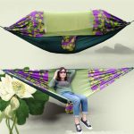 Outdoor Camping Mosquito-Proof Shade Hammock Parachute Cloth Printed Mosquito Net Hammock, Size: 270x140cm(Maple Leaf)