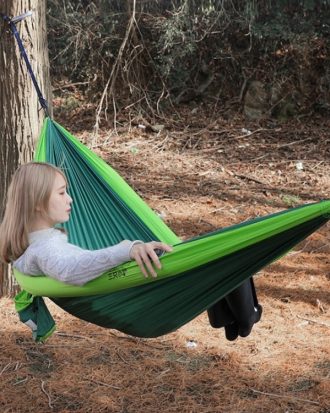 Outdoor Double Inflatable Hammock Anti-Rollover Camping Swing, Size: 270x140cm(Dark Green)