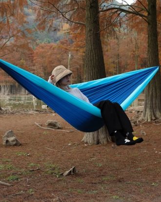 Outdoor Double Inflatable Hammock Anti-Rollover Camping Swing, Size: 270x140cm(Royal Blue)
