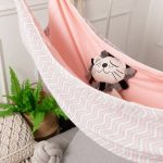 Children Swing Indoor Outdoor Hanging Basket  Household Cartoon Hammock(Pink Wave)