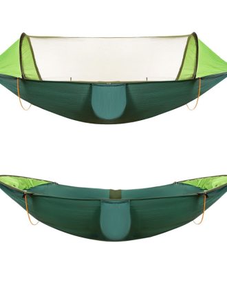 Anti-Rollover Automatic Quick-Opening Mosquito Net Hammock Outdoor Camping Double Anti-Mosquito Hammock, Size: 290x140cm(Green)