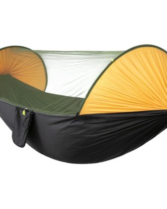 Anti-Rollover Automatic Quick-Opening Mosquito Net Hammock Outdoor Camping Double Anti-Mosquito Hammock, Size: 290x140cm(Yellow Black)