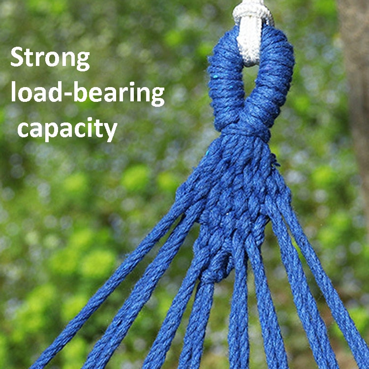 Thick Canvas Hammock Field Rollover Prevention Outdoor Hammock Swing 260x80 Non-stick Single (Blue Stripes) - Image 5