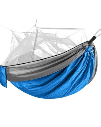 Encryption Mosquito Net Hammock Outdoor Camping Anti-Mosquito Net Gauze Hammock, Size: 260x140cm(Dark Blue Grey)