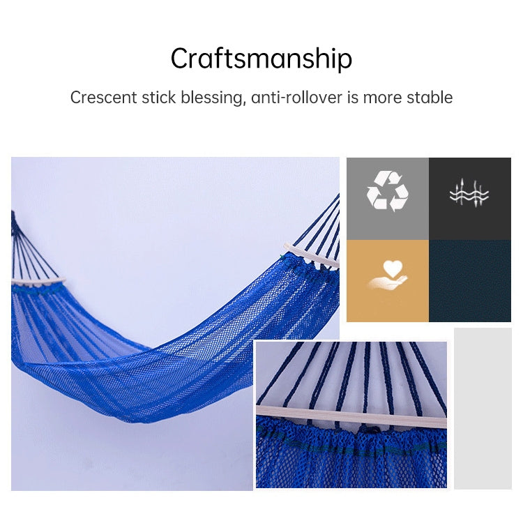 Bending Ice Silk Mesh Hammock Outdoor Hanging Bed Camping Anti-Sidewall Hammock Swing, Size: 190x130 cm(Green) - Image 4