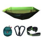 Parachute Cloth Anti-Mosquito Sunshade With Mosquito Net Hammock Outdoor Single Double Swing Off The Ground Aerial Tent 270x140cm Ink Green / Grass Green)