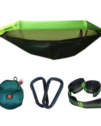 Parachute Cloth Anti-Mosquito Sunshade With Mosquito Net Hammock Outdoor Single Double Swing Off The Ground Aerial Tent 270x140cm Ink Green / Grass Green)