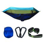 Parachute Cloth Anti-Mosquito Sunshade With Mosquito Net Hammock Outdoor Single Double Swing Off The Ground Aerial Tent 270x140cm (Blue / Light Blue)