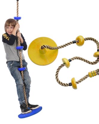Children Swing Climbing Rope Big Small Disc Sling Rope Swing,Random Color Delivery