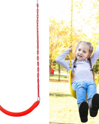 Indoor And Outdoor Children Fitness EVA Soft Board Swing With Chain,Random Color Delivery