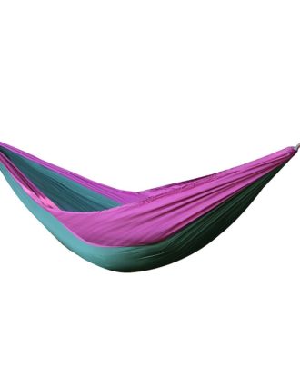 DR001 Outdoor Single Leisure Parachute Cloth Hammock Indoor Swing(Purple + Dark Green)