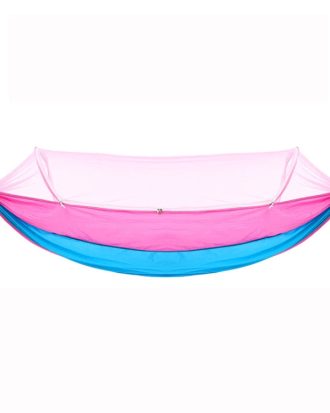 Outdoor Camping Anti-Mosquito Quick-Opening Hammock, Spec: Double (Pink+Sky Blue)