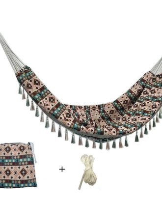 Jacquard Canvas Double Plus Hammock Outdoor Indoor Tassel Hammock(706)
