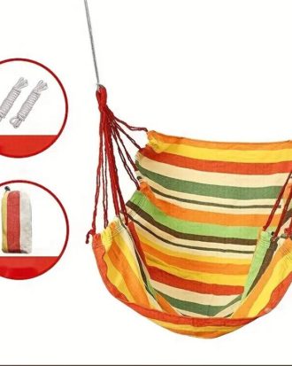 Outdoor Hammock Hanging Chair Fabric Swing Without Pillow And Cushion(Yellow)
