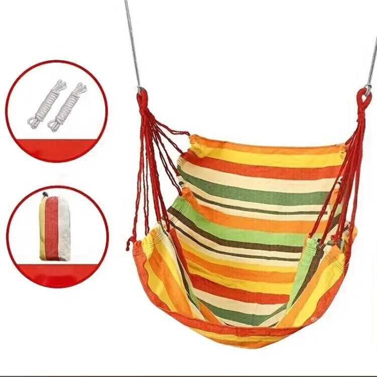 Outdoor Hammock Hanging Chair Fabric Swing Without Pillow And Cushion(Yellow)