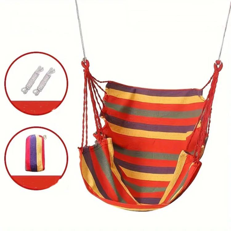 Outdoor Hammock Hanging Chair Fabric Swing Without Pillow And Cushion(Red)