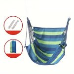 Outdoor Hammock Hanging Chair Fabric Swing Without Pillow And Cushion(Blue)