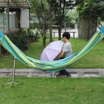 Outdoor Canvas Hammock(Blue Yellow)